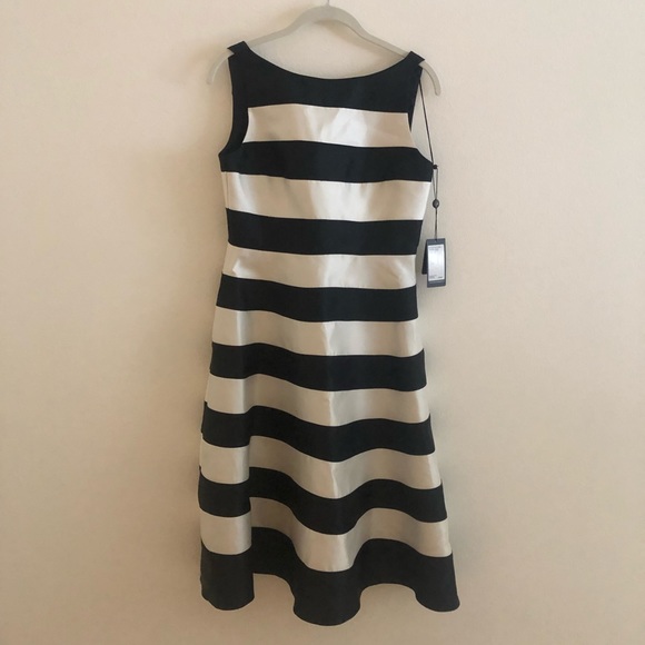 Adrianna Papel Black and White Striped Midi Dress - Picture 1 of 4